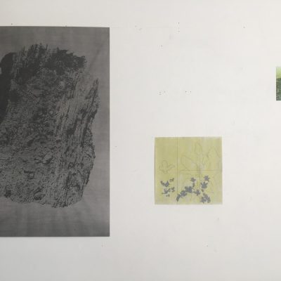 <p>Encre, graphite, photo, laque – Vue d’ensemble, 50x70cm, 30x30cm, 8x13cm</p>
