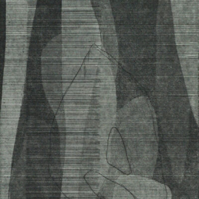 <p><em>Le masque et ses fantômes</em>, aquatinte et pointe sèche sur papier Laurier, 15x25cm</p>
