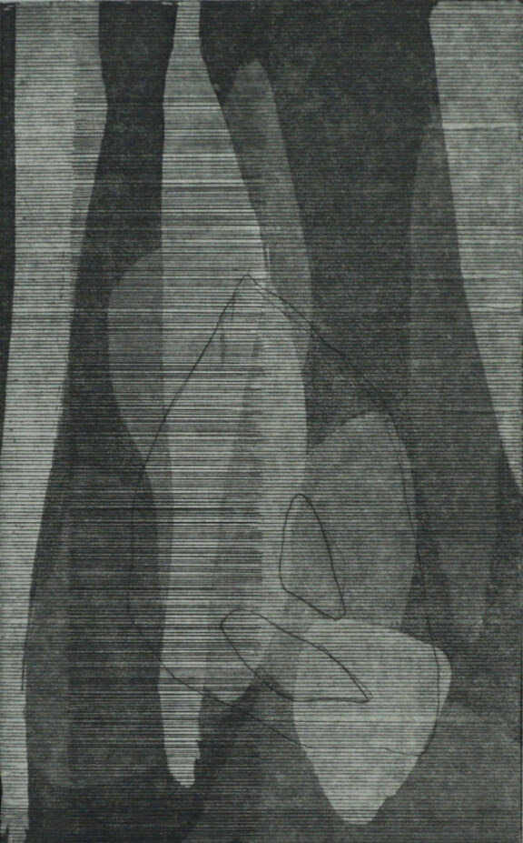 <p><em>Le masque et ses fantômes</em>, aquatinte et pointe sèche sur papier Laurier, 15x25cm</p>
