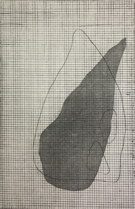 <p><em>L’ombre et le masque</em>, aquatinte et eau forte sur papier Laurier, 12x18cm</p>
